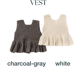 VEST charcoal-gray white