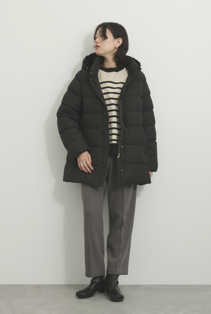 Samansa Mos2 blue【STYLE UP PADDED COAT 冬の大人カジュアルを楽しめるスタイルアップバデットコート】