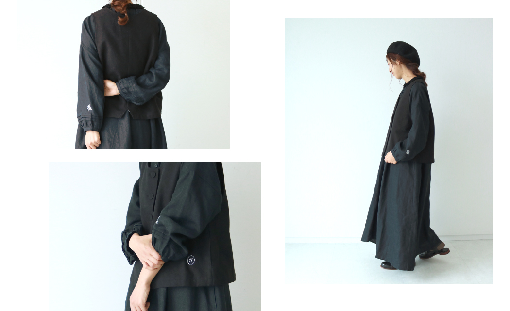 刺繍入りワンピース＆ベスト受注会 black