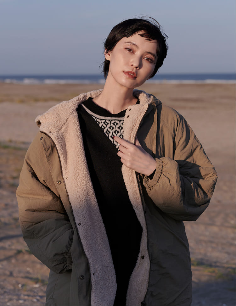 Samansa Mos2 Lagom ブルゾン アウター 総柄ジャカードボア