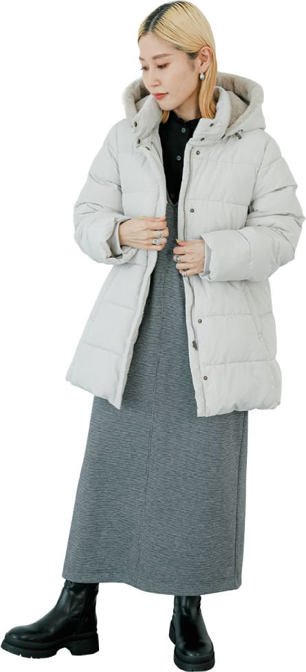 Samansa Mos2 blue【STYLE UP PADDED COAT 冬の大人カジュアルを